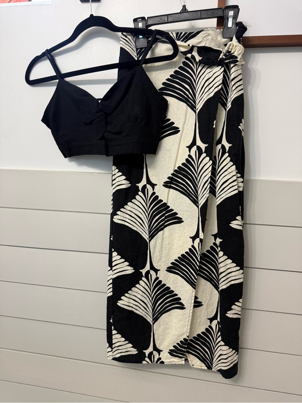 Harlow Black & White Graphic Midi Skirt & Crop Top